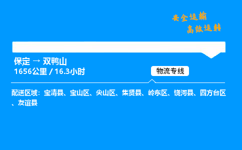 保定到双鸭山物流公司-保定到双鸭山物流专线-保定直达双鸭山货运