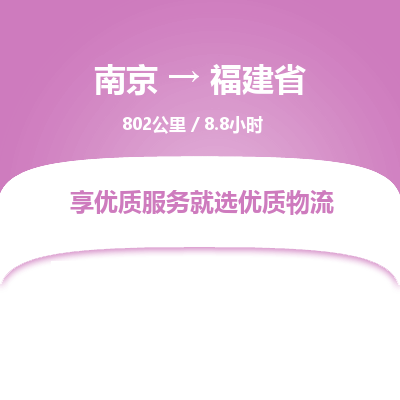 南京到福建省物流公司_南京到福建省直达货运专线