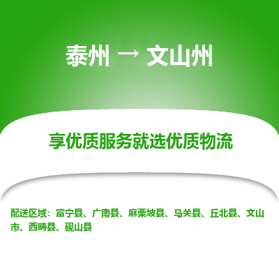 泰州到文山州物流专线-泰州到文山州物流公司